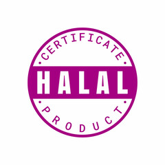 Illustration vector design of halal stamp, halal logo certified