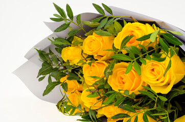 Part of flower bouquet, composition on light background.