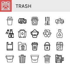 trash icon set
