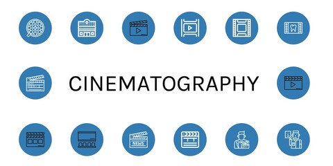 cinematography simple icons set