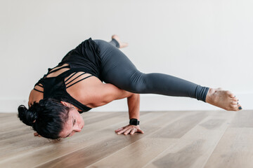 Woman doing yoga exercise