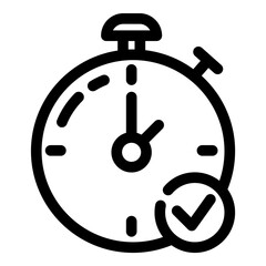 Time Check Flat Icon Isolated On White Background