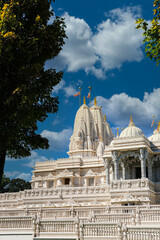 Fototapeta premium View of a white marble hindu temple