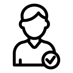 User Verify Flat Icon Isolated On White Background