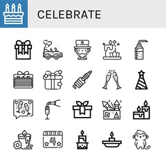 celebrate icon set