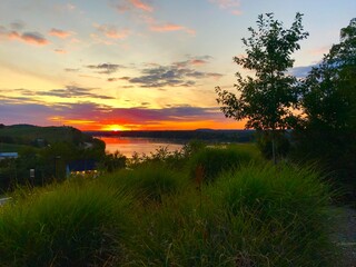 A sunrise in Hermann Missouri at days end.