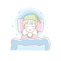 心地よい睡眠をとる女性
