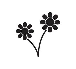 Flower icon flat style trendy logo template