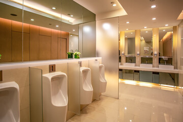 Interior view of modern bathroom in hotel mall