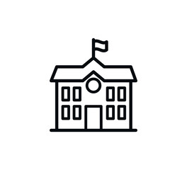 Building school icon vector logo design template