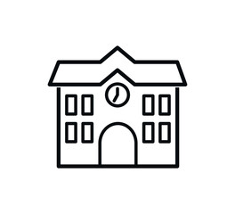 Building school icon vector logo design template