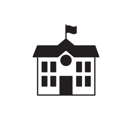 Building school icon vector logo design template