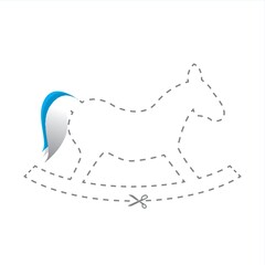paper cut out of rocking horse