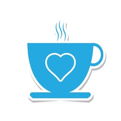 cup of coffee with heart sticker
