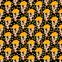 Poppies stripped seamless pattern. Abstract poppy seamless pattern for textile design. Floral seamless vector pattern. Graphic modern pattern. Vector illustration background. Vector design print