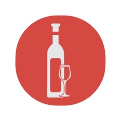 wine bottle and glasses