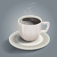 a hot cup of coffee