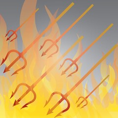 fire with pitchfork