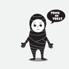 person in a costume saying trick or treat