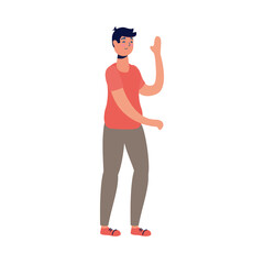 young man walking avatar character