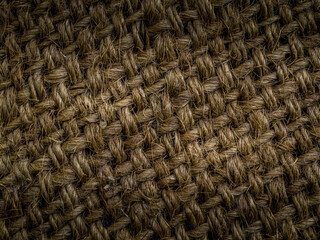 Close up hemp sack texture background.