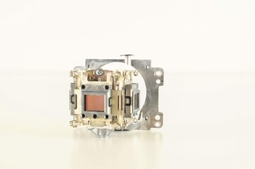 Close-up of projector parts