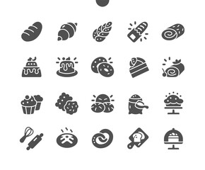 Bakery Well-crafted Pixel Perfect Vector Solid Icons 30 2x Grid for Web Graphics and Apps. Simple Minimal Pictogram