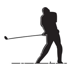 silhouette of man playing golf
