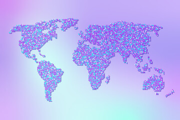 Fototapeta premium World map vector illustration of earth, asia, australia, africa, europe, america.