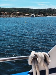 yacht in the sea, rope, knot, nautical, Saint Tropez, bay, France, cote d'azur