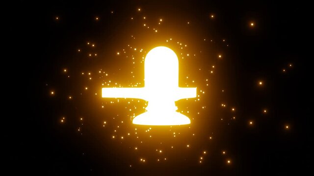  glowing shiv Lingam ,  shivling glittering animation golden shivling