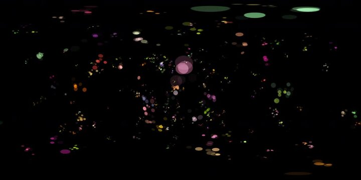 Blinking particles are diffusing visual effects for 360 VR video.