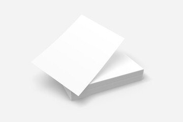 A4 stack of white papers mockup