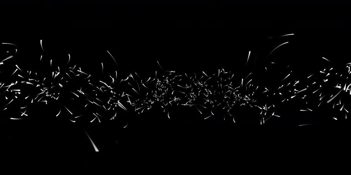 Orange particles flying around and disappearing visual effects for 360 VR video.