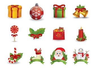 set of christmas icons