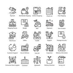 Pack of Logistics Delivery Icons