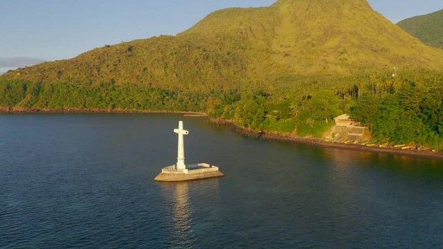 Camiguin Sunken Cemetery Drone View Orbit