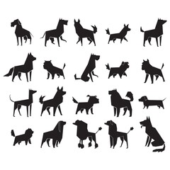 collection of dog silhouettes