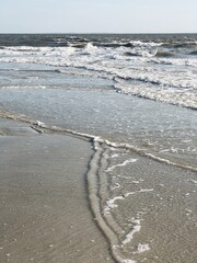 waves in the sand, low tide, atlantic ocean, east coast, Hilton Head Island