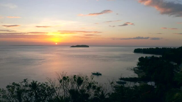 Sunset over Ocean on Biliran Island Philippines