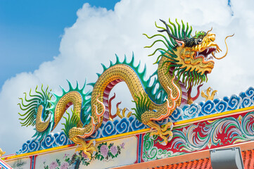 Fototapeta na wymiar China dragon, Chinese temple in thailand.