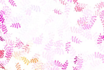 Fototapeta na wymiar Light Purple, Pink vector abstract design with leaves.