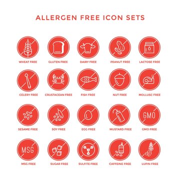 Allergen Free Icon Set