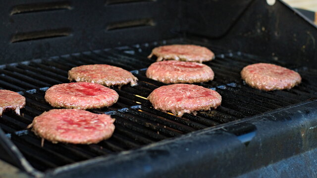 Burgers On The Grill.