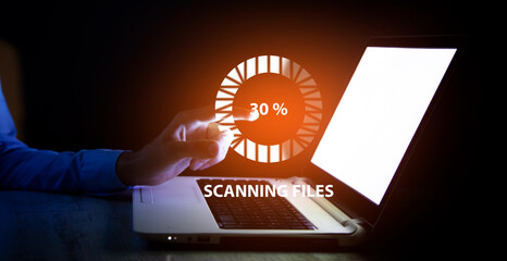 Scanning Files Searching Processing Antivirus Concept 3D illustration