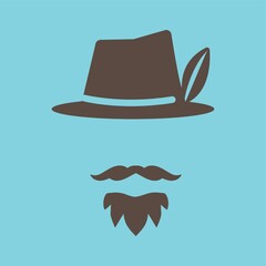 fedora hat and facial hair