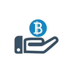 Bitcoin hand icon
