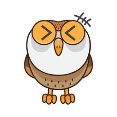 owl with popping vein