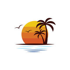 Beach Logo Design Template