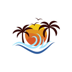 Beach Logo Design Template